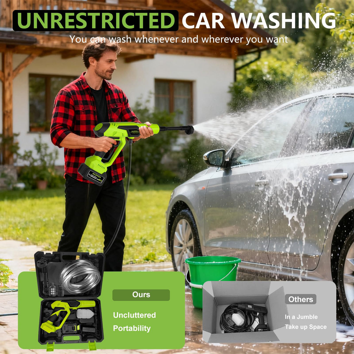 ProWash™ Cordless Pressure Washer | 1200 PSI Portable Power Cleaner